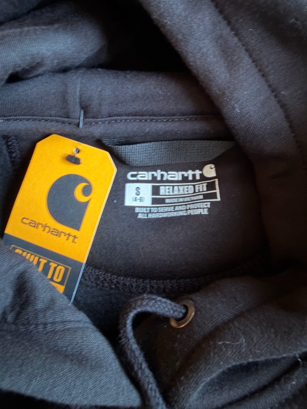 ✨Carhartt Women’s Black Crewneck Hoodie with White Logo - Picture 7 of 7